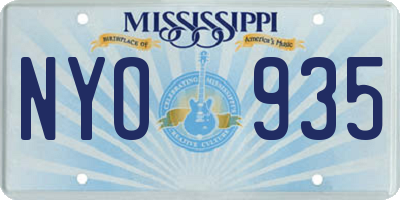 MS license plate NYO935