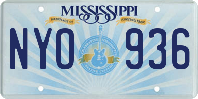 MS license plate NYO936