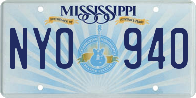 MS license plate NYO940