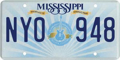 MS license plate NYO948