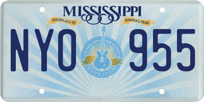 MS license plate NYO955