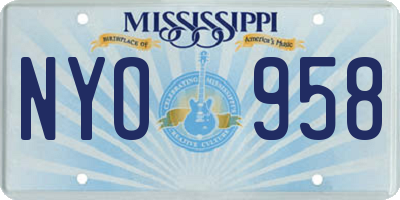 MS license plate NYO958