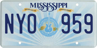 MS license plate NYO959