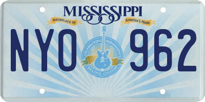 MS license plate NYO962