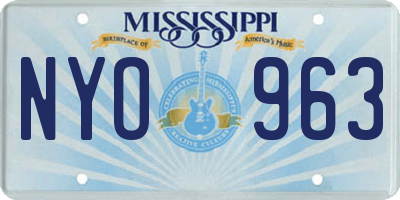 MS license plate NYO963