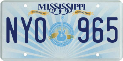 MS license plate NYO965