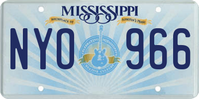 MS license plate NYO966
