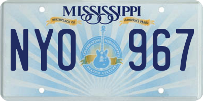 MS license plate NYO967