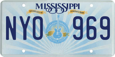 MS license plate NYO969