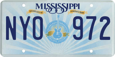 MS license plate NYO972