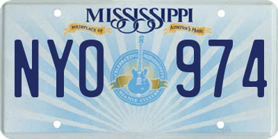MS license plate NYO974