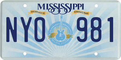 MS license plate NYO981