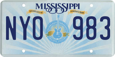 MS license plate NYO983
