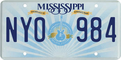 MS license plate NYO984