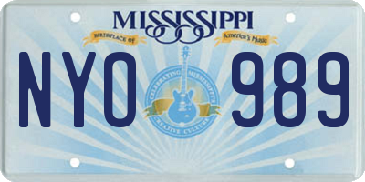 MS license plate NYO989