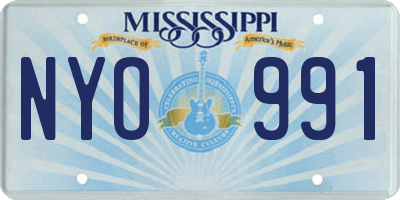 MS license plate NYO991
