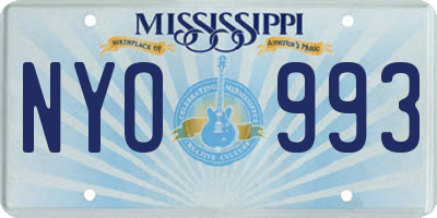MS license plate NYO993