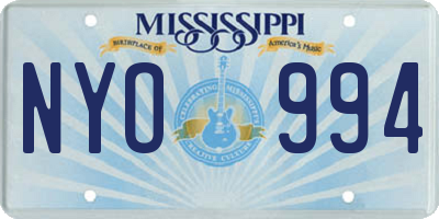 MS license plate NYO994