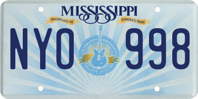 MS license plate NYO998
