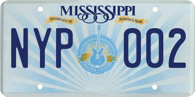 MS license plate NYP002