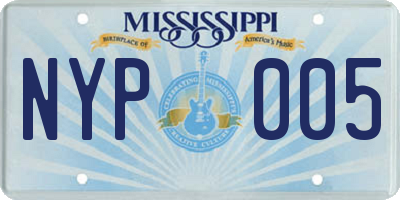 MS license plate NYP005