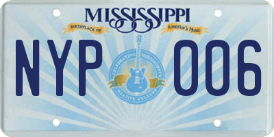 MS license plate NYP006