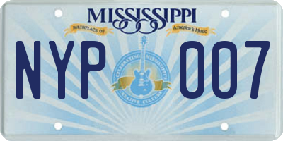 MS license plate NYP007