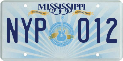 MS license plate NYP012