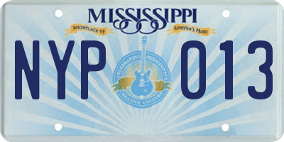 MS license plate NYP013