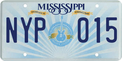 MS license plate NYP015