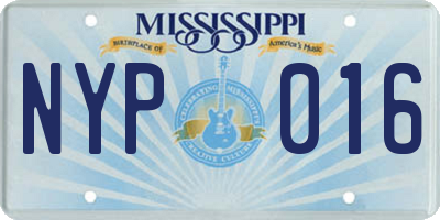 MS license plate NYP016
