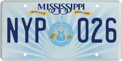 MS license plate NYP026