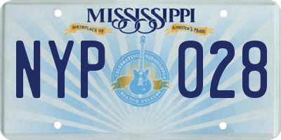 MS license plate NYP028