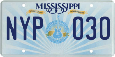MS license plate NYP030
