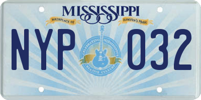 MS license plate NYP032