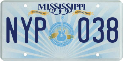 MS license plate NYP038