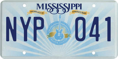 MS license plate NYP041