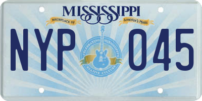 MS license plate NYP045