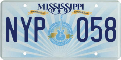 MS license plate NYP058