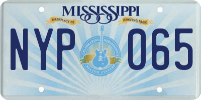 MS license plate NYP065