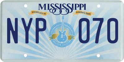 MS license plate NYP070