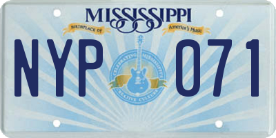 MS license plate NYP071