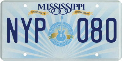 MS license plate NYP080