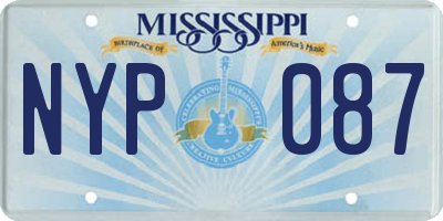 MS license plate NYP087
