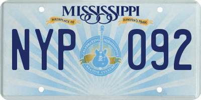 MS license plate NYP092
