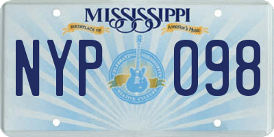 MS license plate NYP098