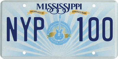 MS license plate NYP100