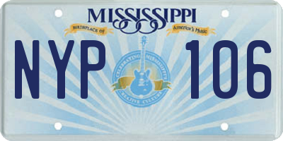 MS license plate NYP106