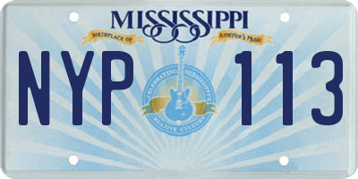MS license plate NYP113
