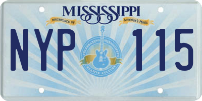 MS license plate NYP115